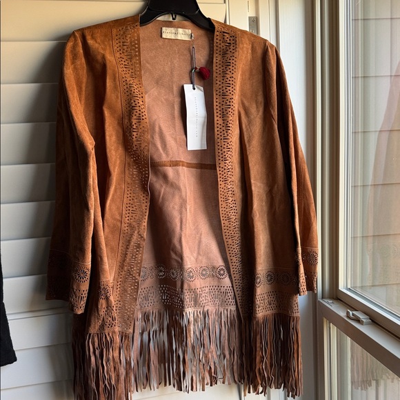 Johnny Was Cognac Suede Jacket with Fringe - Picture 7 of 8